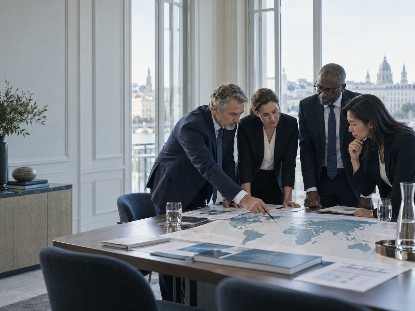 International trade partners in discussion